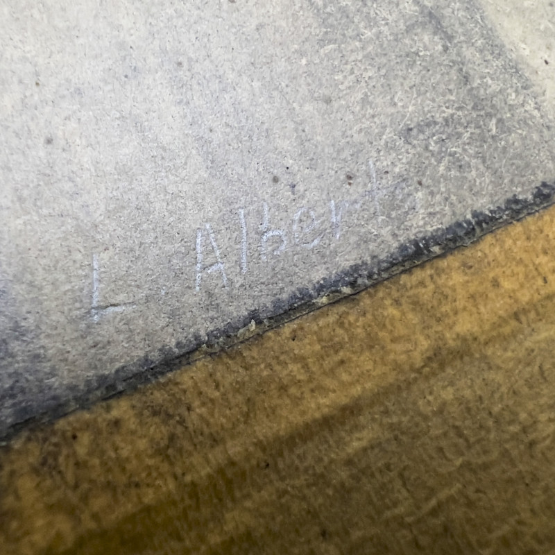 Leonard Alberts - Untitled (Cubist Drawing with Additional Painting Verso)