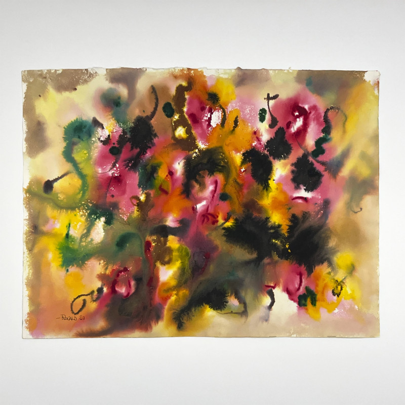 William Ronald - Untitled (Fuchsia, Green, and Yellow Composition)