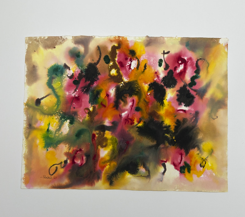 William Ronald - Untitled (Fuchsia, Green, and Yellow Composition)