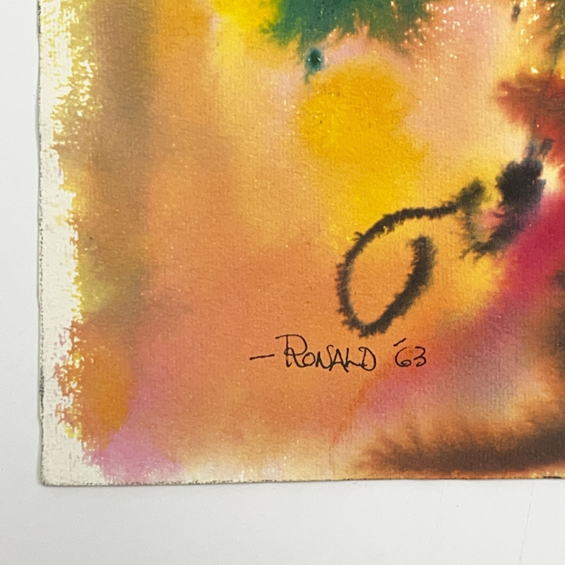 William Ronald - Untitled (Fuchsia, Green, and Yellow Composition)