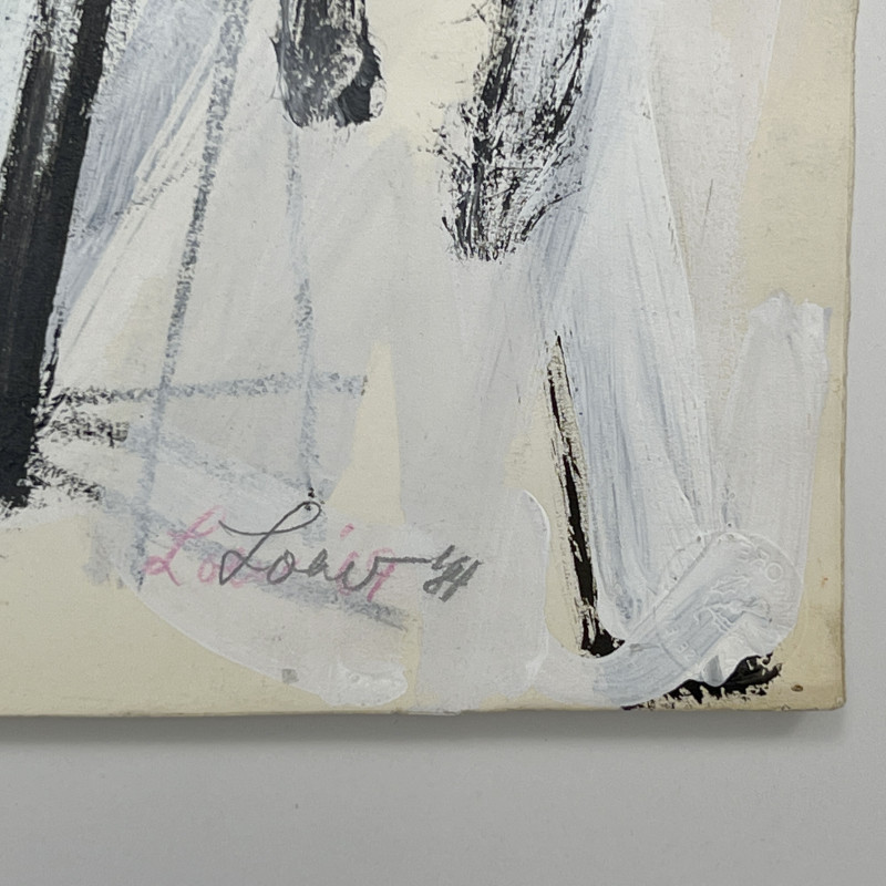 Michael Loew - Untitled (Abstract in Black, White, and Pink)