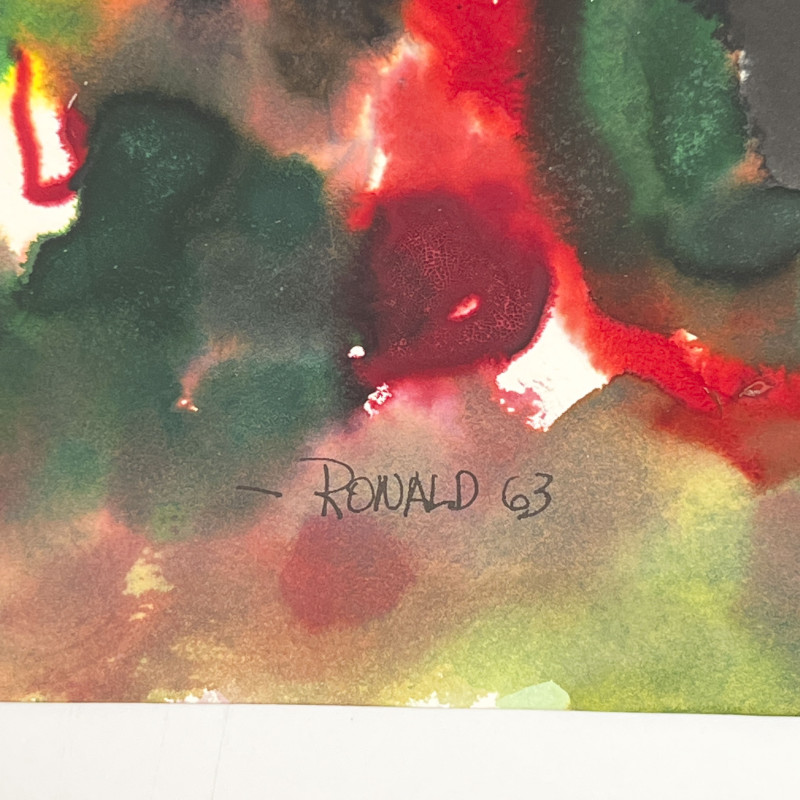 William Ronald - Untitled (Abstract Red, Yellow, and Green Composition)