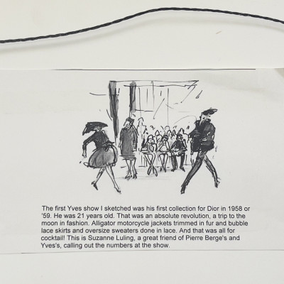 Joe Eula - Sketch of Yves Saint Laurent's Rue Spontini Show