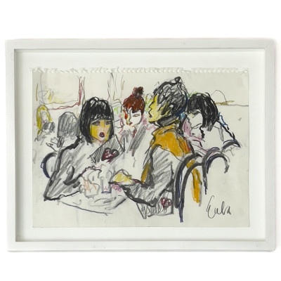 Image for Lot Joe Eula - Before the Yves Saint Laurent Final Couture Show, at a Salon de Thé