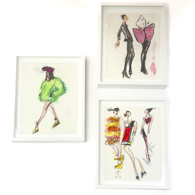 Image for Lot Joe Eula - From Yves Saint Laurent's Final Couture Show, Three Drawings