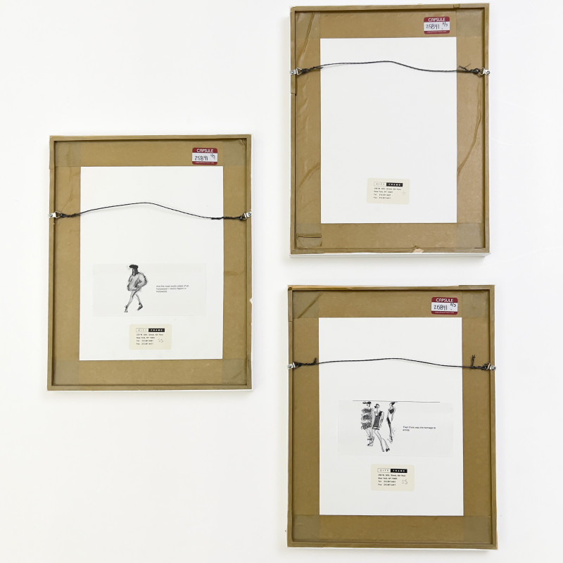 Joe Eula - From Yves Saint Laurent's Final Couture Show, Three Drawings