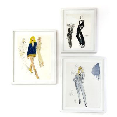 Image for Lot Joe Eula - From Yves Saint Laurents Final Show, Three Drawings