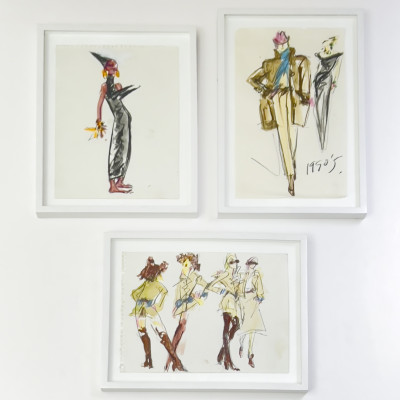 Image for Lot Joe Eula - From Yves Saint Laurent's Final Couture Show, Three Drawings