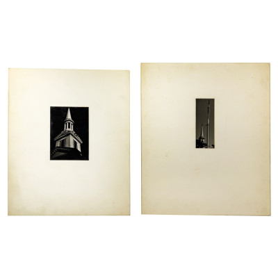 Image for Lot Dorothy Norman - Falmouth Church and Flagpole I, Cape Cod and Church, Falmouth - V, Cape Cod, Two Works