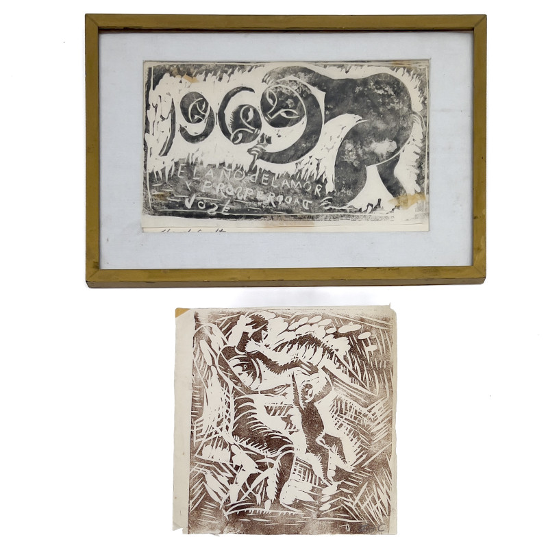 Jose De Creeft - Two Woodblock Prints