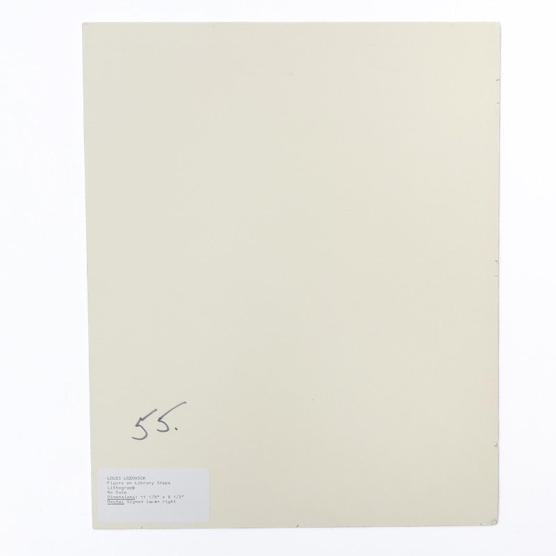 Louis Lozowick - Boy on Library Steps