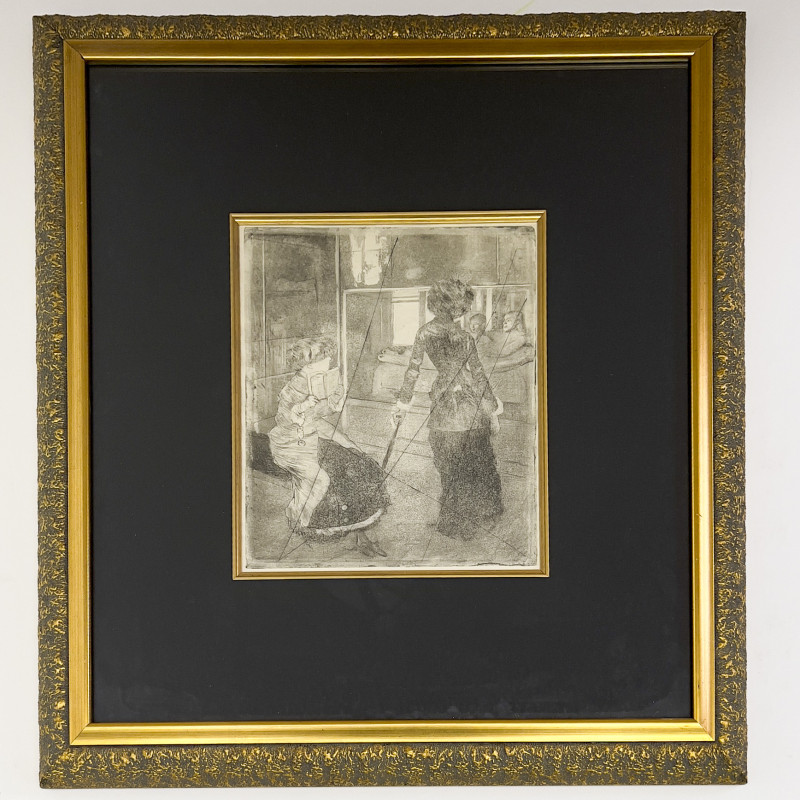 After Edgar Degas - Mary Cassatt au Louvre