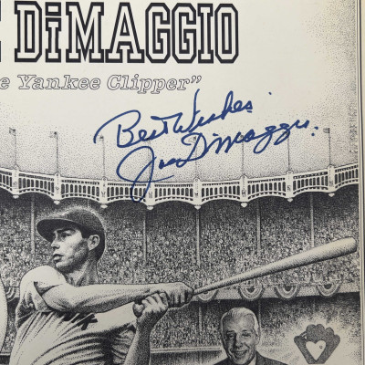 Lotos Club State Dinner Menu, Signed by Joe DiMaggio