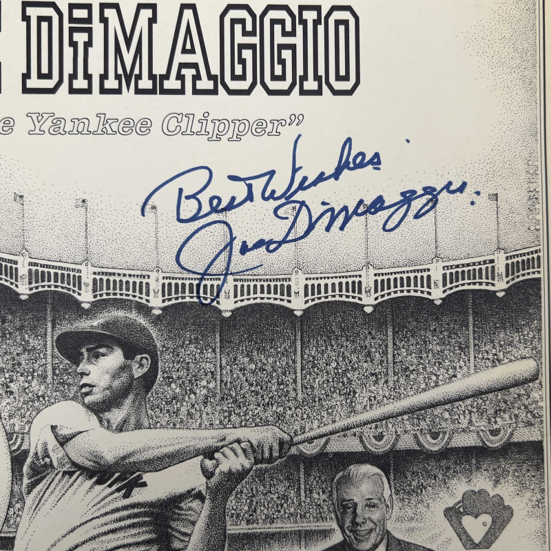 Lotos Club State Dinner Menu, Signed by Joe DiMaggio