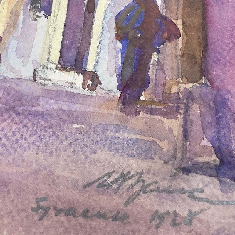 Albert Bela Bauer - Italian Towns, Three Works on Paper