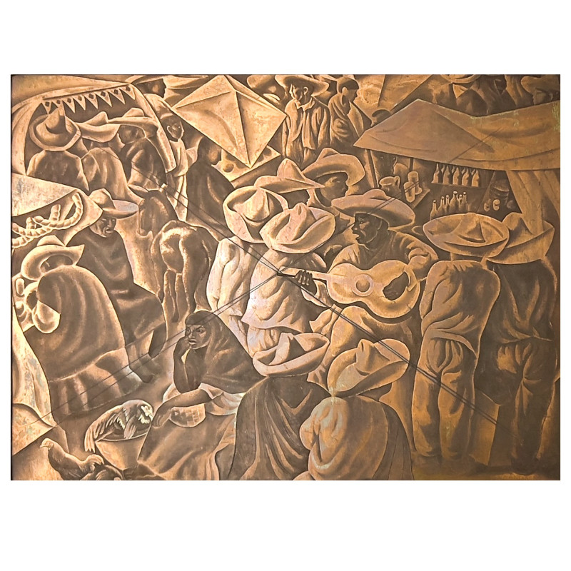 Howard Norton Cook - Fiesta Print Plate and Print