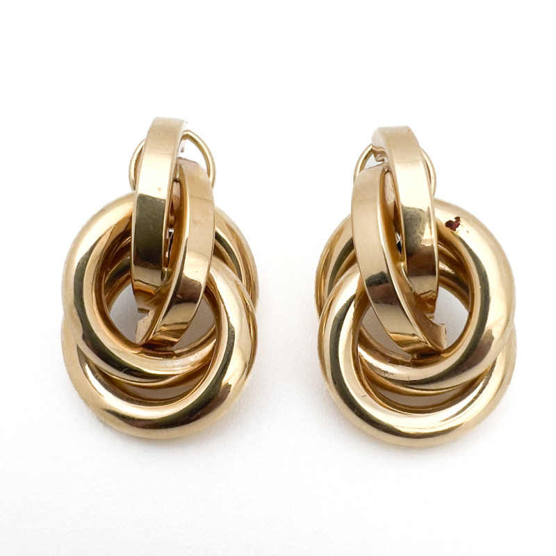 Pair of Gold Knot Earrings