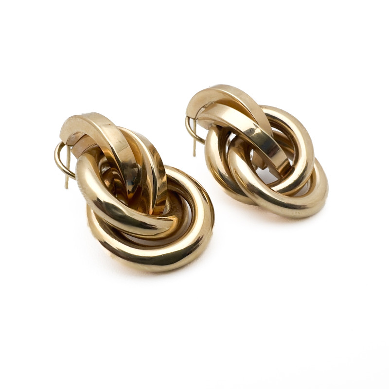Pair of Gold Knot Earrings