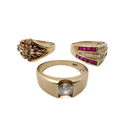 Three Gold Rings, Diamond and Spinel