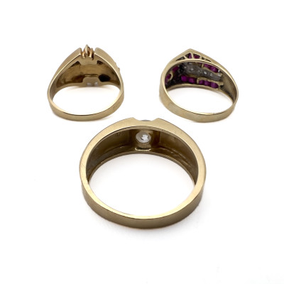Three Gold Rings, Diamond and Spinel