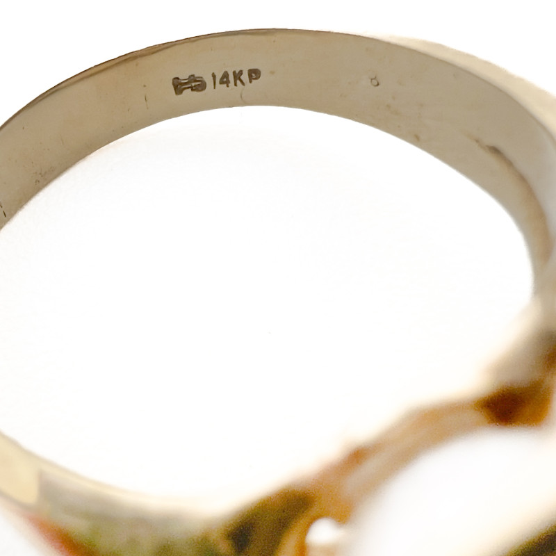 Two Gold Rings, Pearls, Jade and Diamond