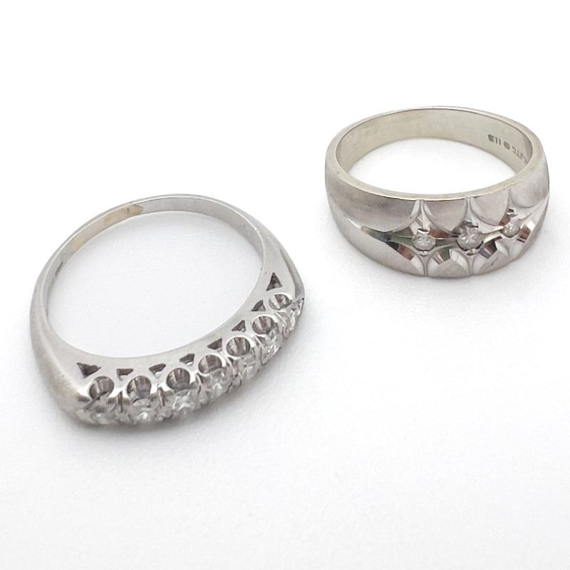 Two White Gold and Diamond Rings
