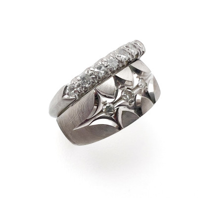 Two White Gold and Diamond Rings