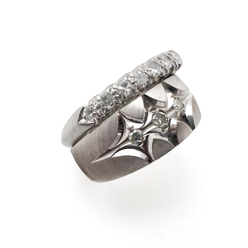 Two White Gold and Diamond Rings
