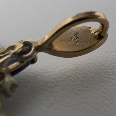 Gold Coin, Spinel, Diamond and Pearl Pendant