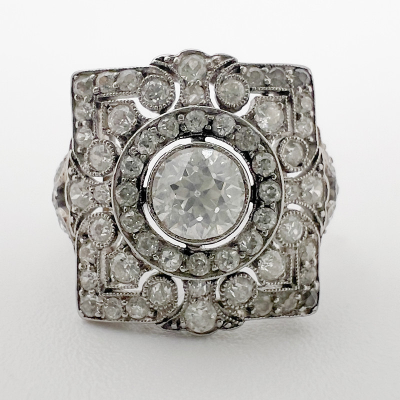 Diamond and Platinum Cocktail Ring