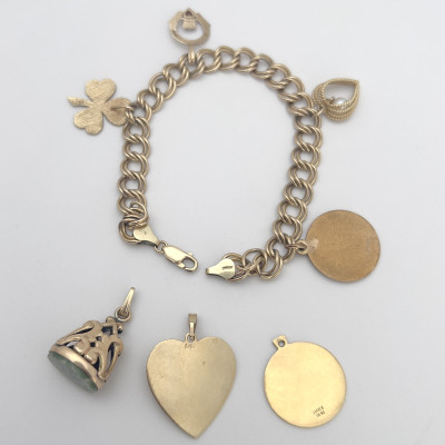 Charm Bracelet with 2 Gold Charms