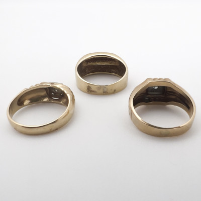 Three Gold and Diamond Rings