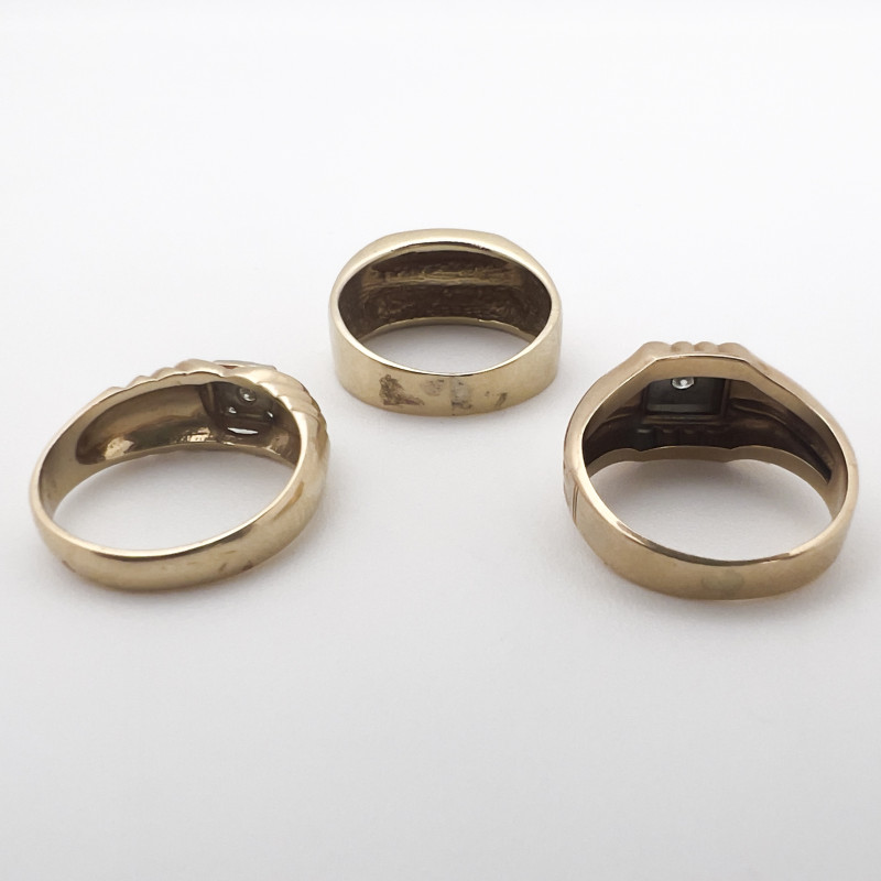 Three Gold and Diamond Rings