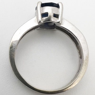 Sapphire and Diamond White Gold Ring