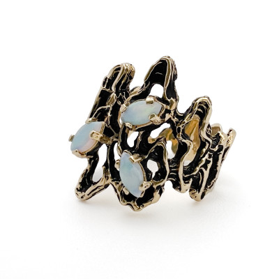 Organic Form Gold Opal Ring