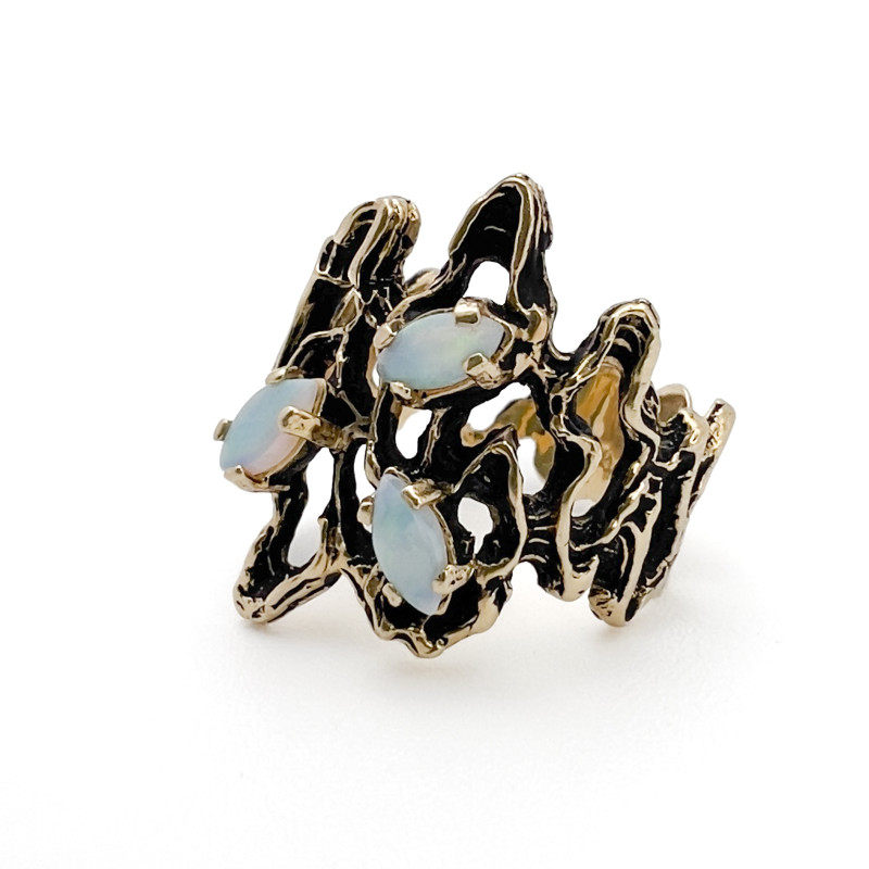 Organic Form Gold Opal Ring