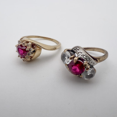 Three Gold Rings, Two Set With Gems