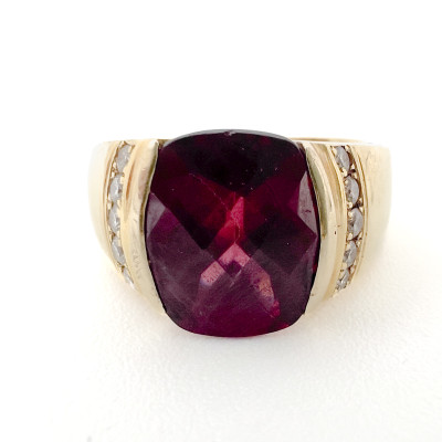 Movado - Gold and Rhodolite Cocktail Ring
