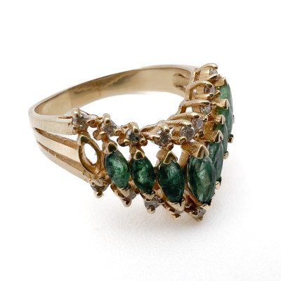 Effy Jewelry - Emerald and Diamond Chevron Cocktail Ring