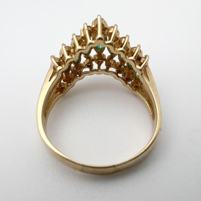 Effy Jewelry - Emerald and Diamond Chevron Cocktail Ring