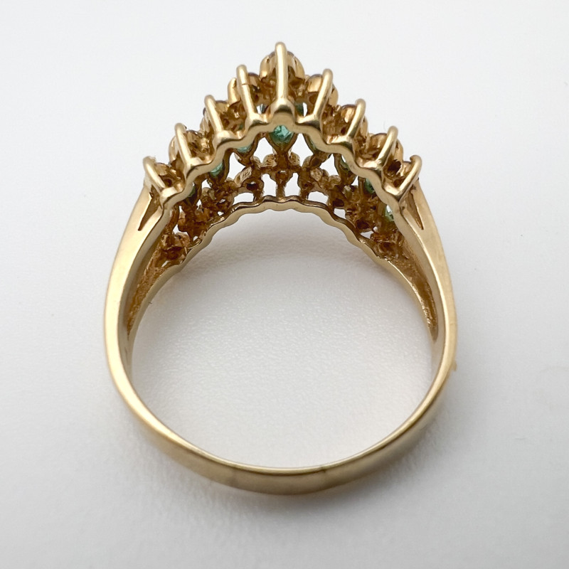 Effy Jewelry - Emerald and Diamond Chevron Cocktail Ring