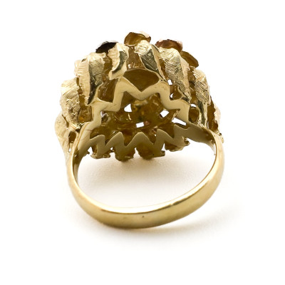 Gold Leafy Bombé Ring
