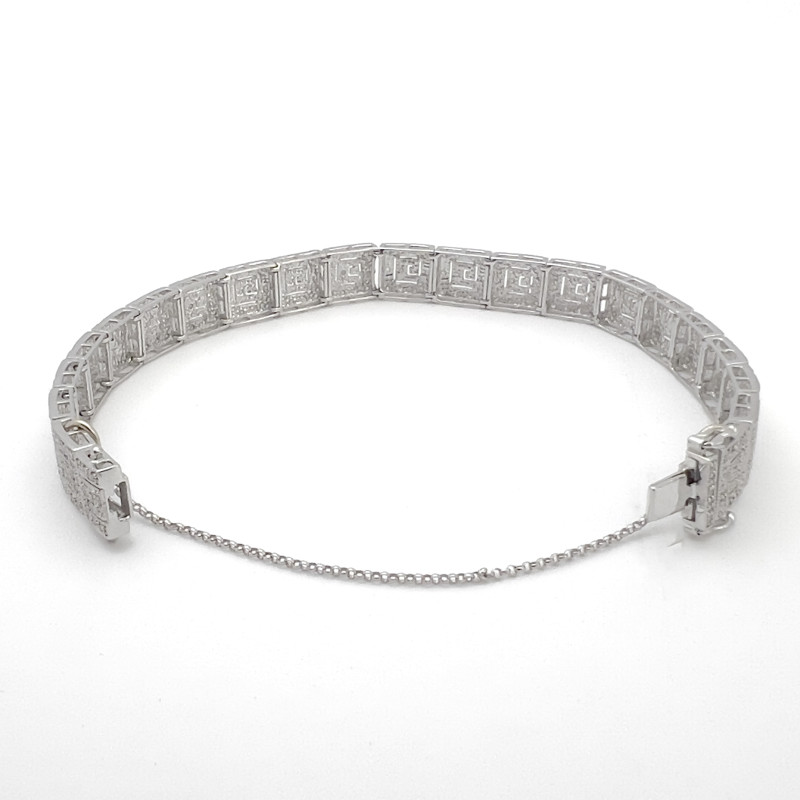 Art Deco Style Pave Diamond Link Gold Bracelet