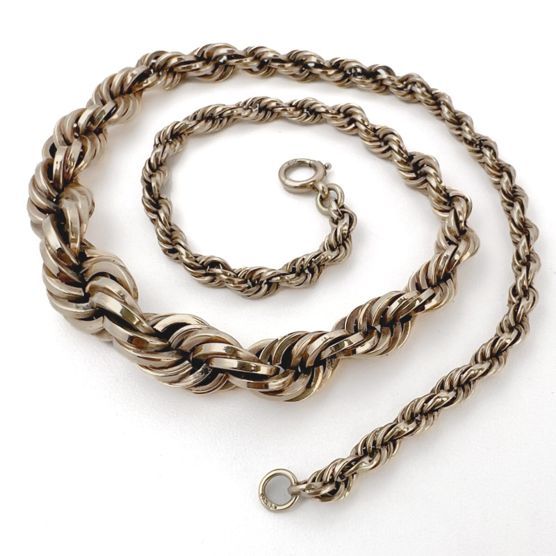 Gold Graduated Rope Chain Necklace