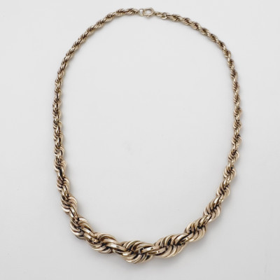 Gold Graduated Rope Chain Necklace