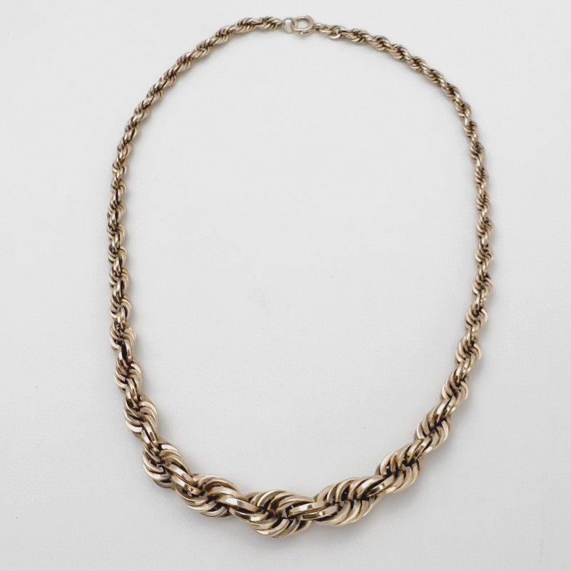 Gold Graduated Rope Chain Necklace