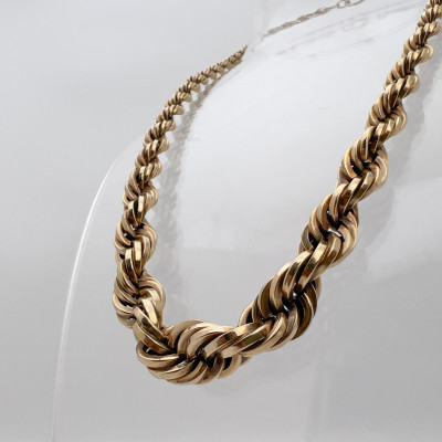Gold Graduated Rope Chain Necklace