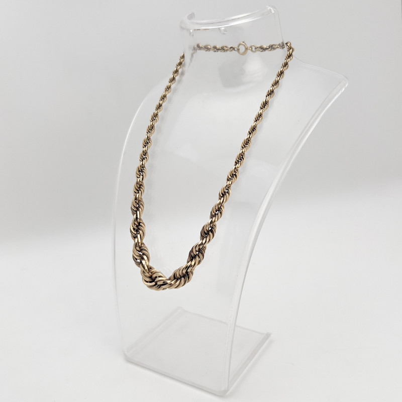 Gold Graduated Rope Chain Necklace