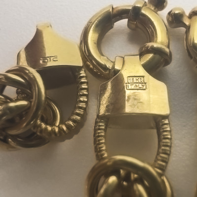 Italian Byzantine Chain Gold Necklace and Bracelet