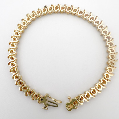 Yellow Gold and Diamond S Link Tennis Bracelet